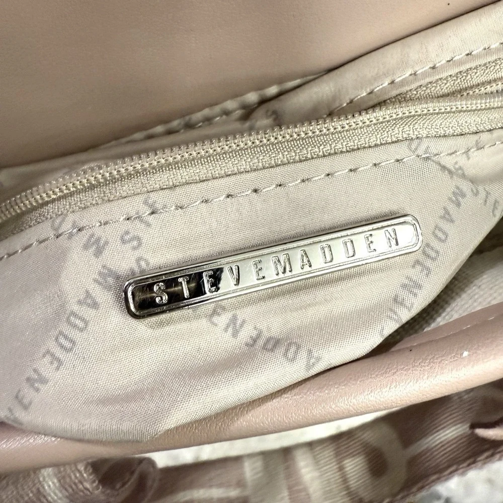 STEVE MADDEN Bwebber Purse Crossbody SMALL Tote Cream Pink Brown Mauve RARE